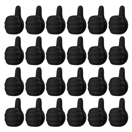 1/6/12/24Pcs Self Adhesive Cable Clips Pencil Holders Waterproof Wide Application Silicone Thumbs-Up Wall Hooks