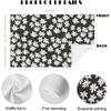 Daisy Waffle Towels, Floral Hand Towel, Floral Black & White Decor for Kitchen Bathroom, Gift for Hostess, Daisy Gift Dish Tea Towels,16x24 Inch.