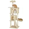 160Cm Large Cat Tree Tower With Sisal Scratching Posts Condos Plush Perches Hammock Ladder Beige