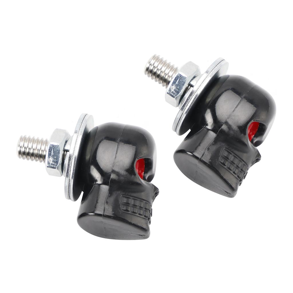 4x Нестандартный болт-винт для номерного знака ЧЕРЕП Черный пластик Мотоцикл Чоппер Боббер