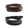 Панк-рок кожаный браслет двойного обхвата Уникальный кожаный браслет Изысканный браслет для ориентированных на детали зрелых мужчин