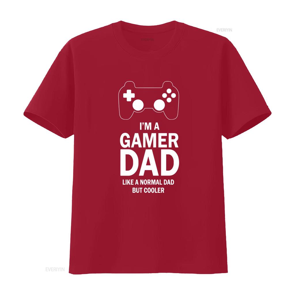 Gamer Dad T Shirt Im A Like Normal But Cooler Mens Fathers Day vintage Washed Versatile graphic Top For Everyday Wear