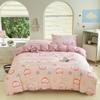 Kwaii Pink Sheep Printed Bedding Set Happy Summer Dog Duvet Cover Pillowcase Soft Bed Sheet Gift For Kids Bedroom 150X200Cm Size