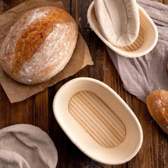 Корзина для брожения из ротанга для выпечки хлеба на закваске, круглый овальный набор ручной работы, домашний декор