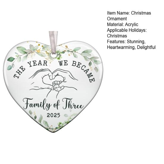 Год, когда мы стали семьей из трех человек, украшение в форме сердца, украшение на первый рождественский праздник малыша, подарки для новых мамы и папы, для родителей