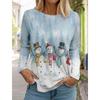 Fashion Christmas Snowman Women's Long Sleeve 3D Pattern T Shirt Autumn Santa Claus Women's Top Harajuku Pullover Clothing