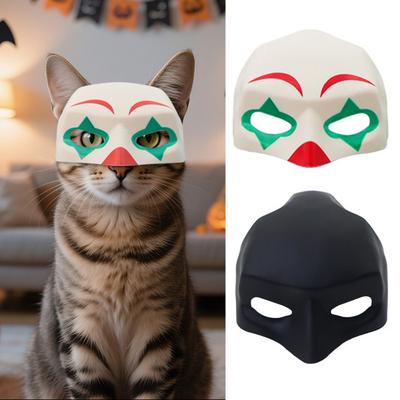 Кошки Маска для косплея Половина лица Маска клоуна для питомца Маска героя летучей мыши Аксессуары для переодевания на Хэллоуин для костюмированных вечеринок Реквизит для фотографий