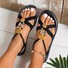 New Summer Versatile Flat Flat Elastic Band Roman Shoes for Vacation Beach Shoes Women's Shoes