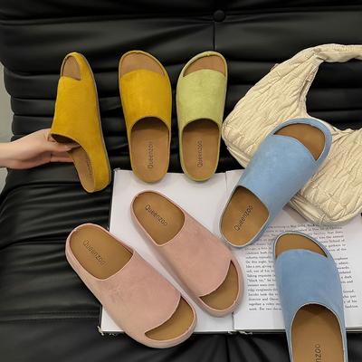 Мори ретро толстоподошвочные бокен шлепанцы женские 2025 новые ленивые однопедальные модные универсальные однословные крутые шлепанцы