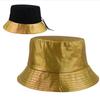 Leather Luminous Bucket Hat Wide Brim Shiny Sun Cap Unisex Laser Rainbow Fisherman Hat  Sunshade