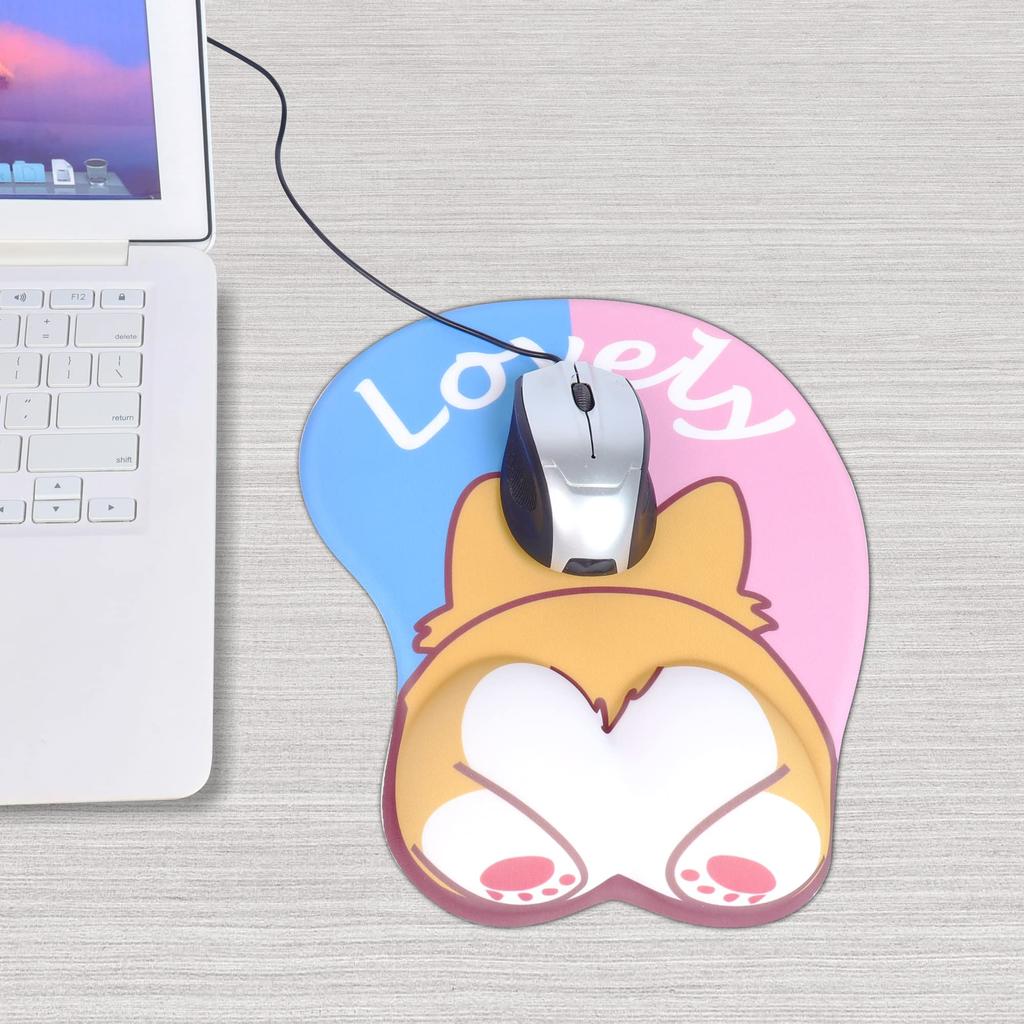 DIGIBLUSKY Коврик для мыши со встроенной подставкой для запястья с эффектом памяти для офисного и домашнего использования, Koki, Милый, Стильный, Подставка, Подушка, Пена, Поддержка,