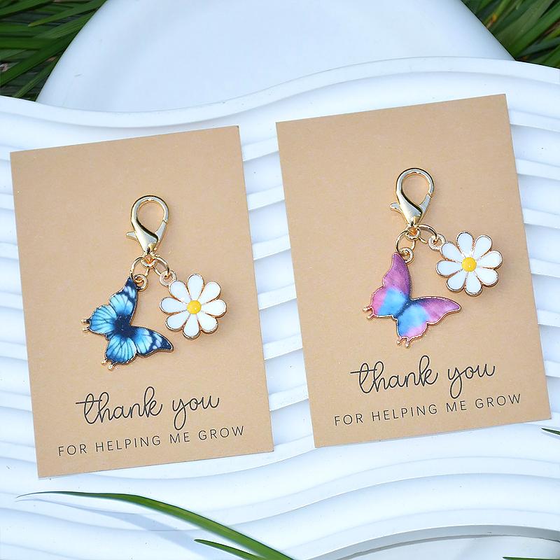 1 шт. DIY Подарок Подвеска-брелок с дизайном бабочки Металлический брелок для ключей Креативность Вечеринка Маргаритка Милый