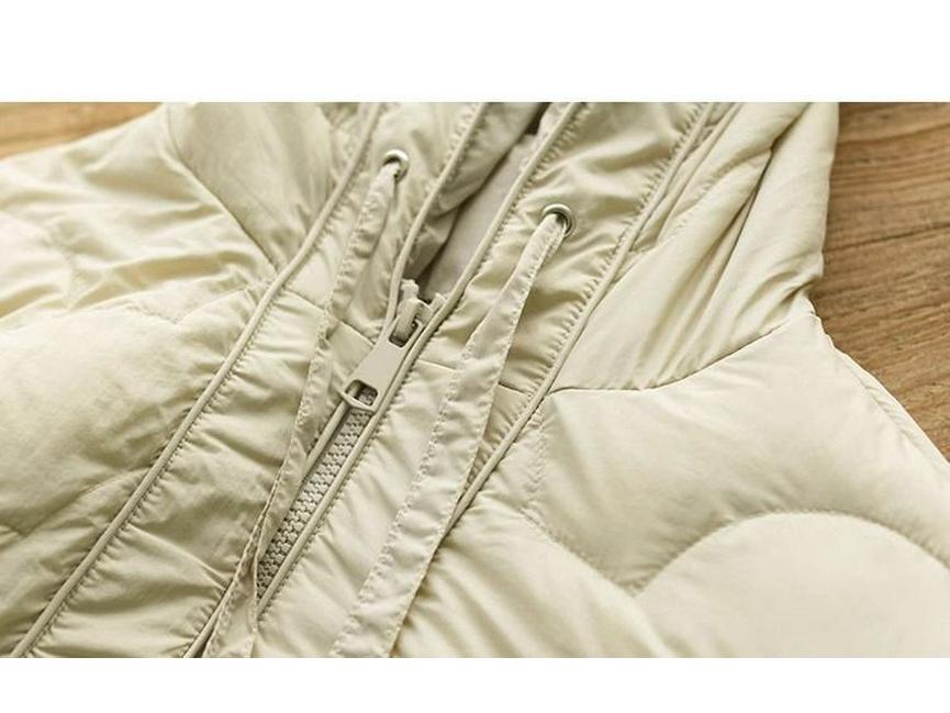 Женская легкая пуховая куртка с капюшоном - Короткое однотонное модное теплое зимнее пальто 2025