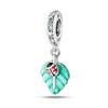 Coppercharm Милый Животный Лягушонок Забирающийся Шарм Сине-Зеленый Подходит для Оригинального Браслета Женский Подарок