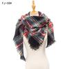 Autumn and Winter New Thickened Warm Circled Yarn Prickly Wool Plaid Square Scarf Scarf Female