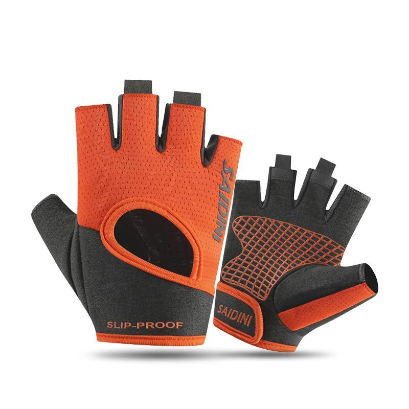 Дышащие перчатки с гантелями для тренажерного зала с половиной пальца, мужские и женские спортивные перчатки для бодибилдинга и кроссфита для езды на велосипеде, противоскользящие