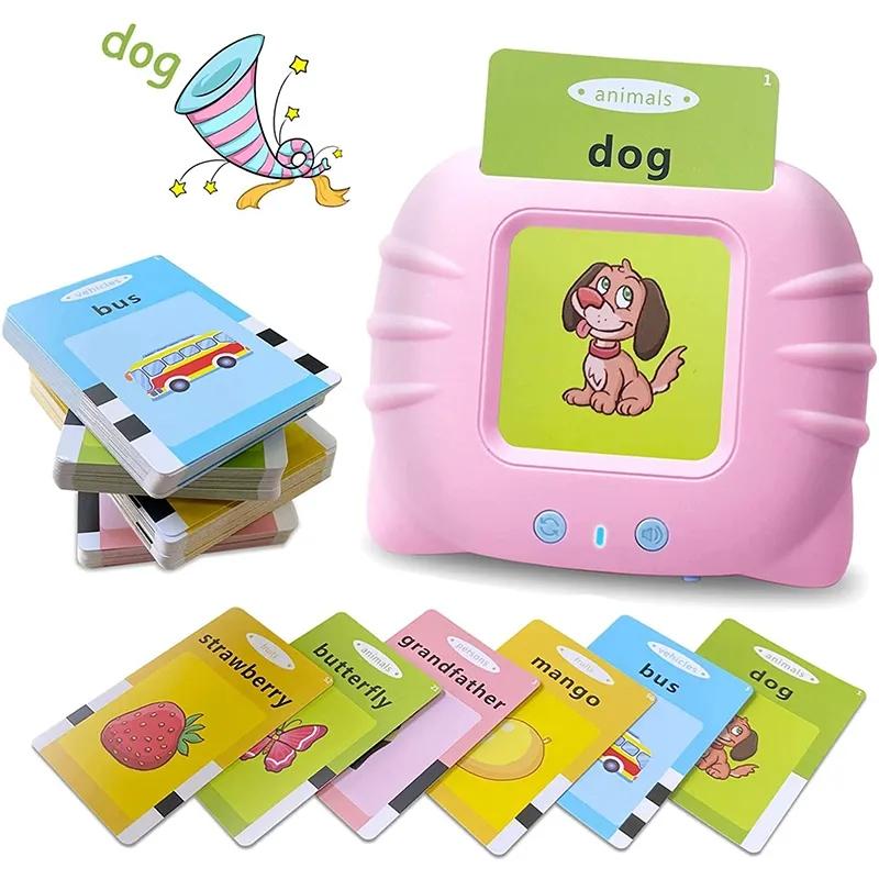 Flash Card Reading Machine Kids Learning English Educational Audio Electronic Card Book Montessori Language Toy for Home School