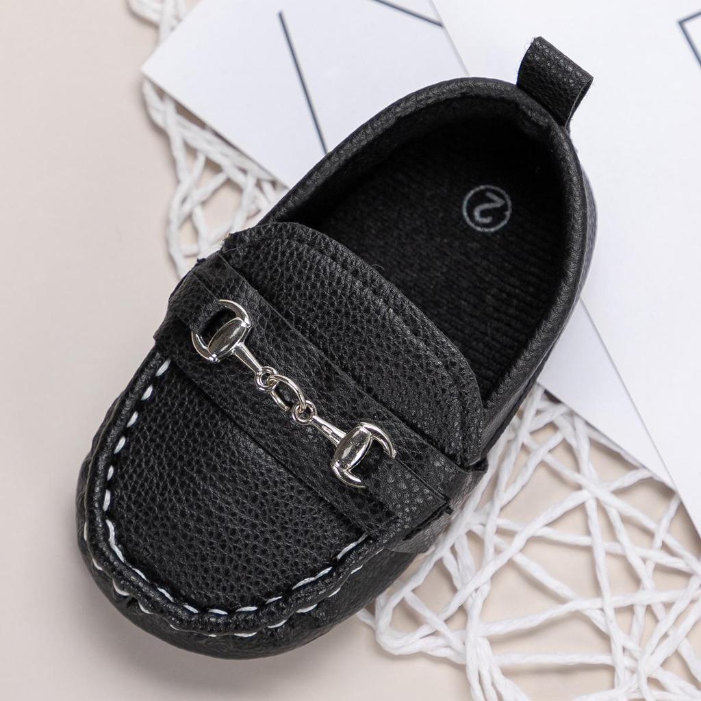 Весенне-осенние мокасины: Кожаная обувь для первых шагов для малышей 0-1 года, на мягкой подошве, в британском стиле