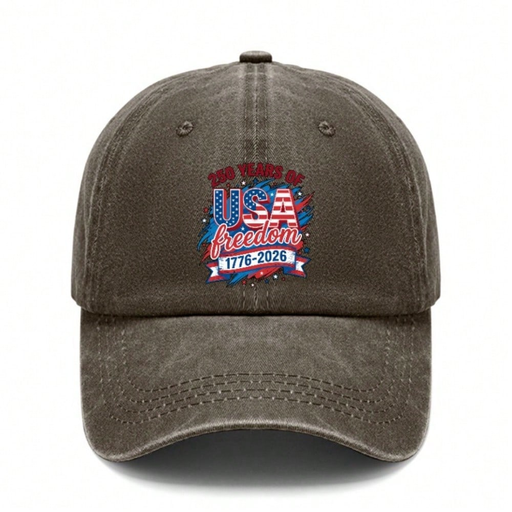 Patriotic Baseball Cap - USA Freedom Print Adjustable Vintage Style Hat For Men Women, Soft Fabric Casual Daily Wear