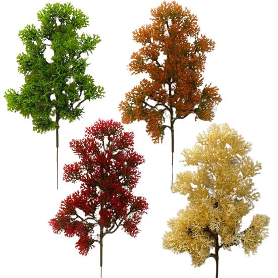 1 Branch Artificial Plant Fresh-keeping Vivid UV-resistant Flower Arrangement Fake Pine Stem for Courtyard