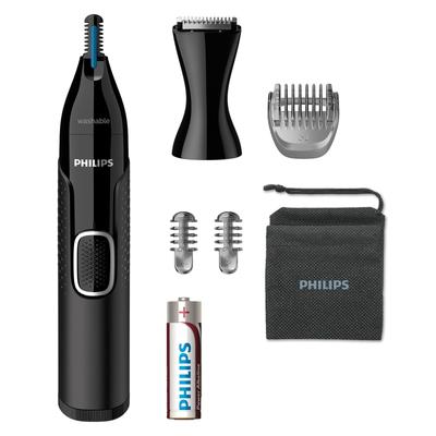 Набор для стайлинга лица Philips Волосы Нос Этикет для (Триммер для носа, Триммер, Нос, Уши, Брови, Борода) NT5650/16 Черный/Серебристый