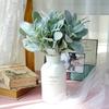 Artificial Flowers Flocking Rabbit Ear Leaf Fake Plants Valentine's Yard Home Room Decora Accessories Wedding Wreath Scrapbook