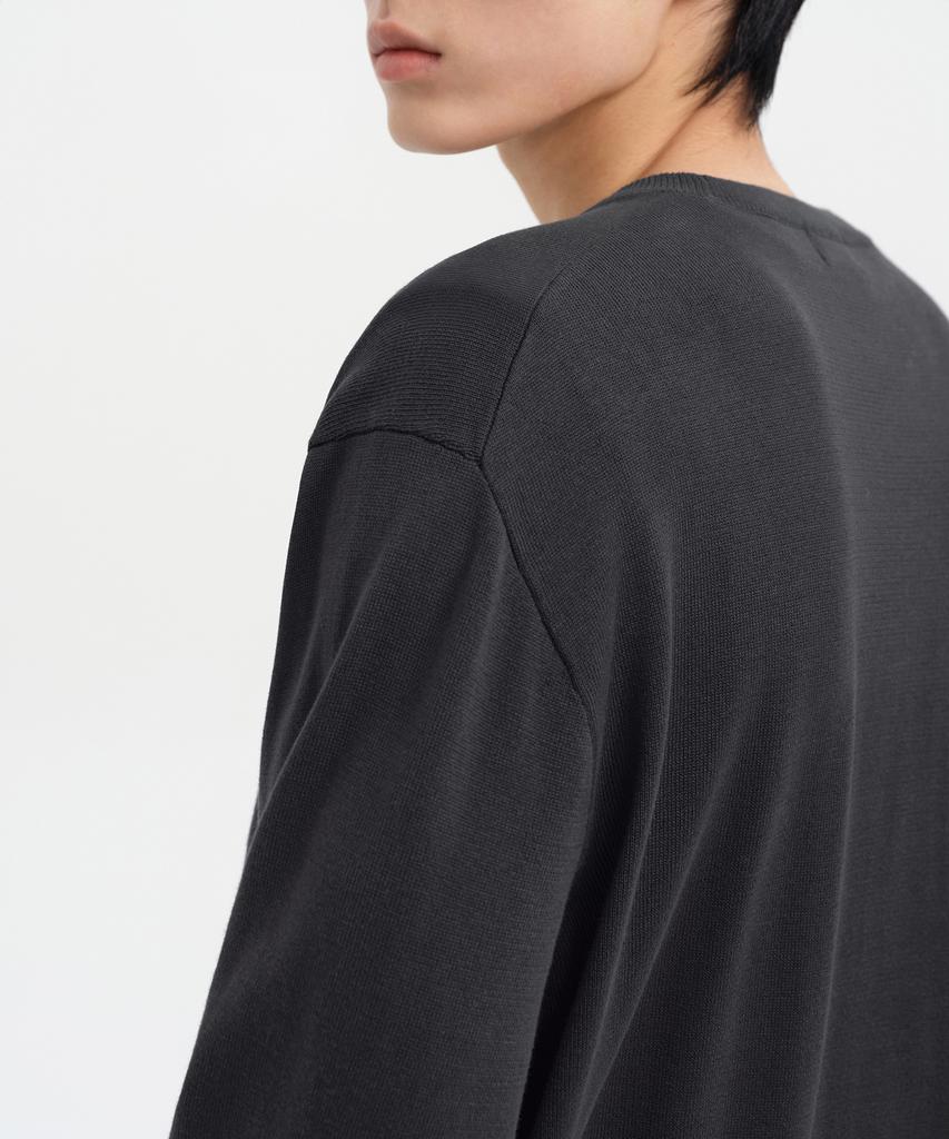 MUSINSA STANDARD Washable Supima Cotton Crew Neck Knit [Dark Gray]