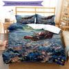 3pcs Christmas Santa Claus Bedding Set Duvet Cover Closure Includes 1 Duvet Cover & 2 Pillowcases, Soft and Comfortable for All Seasons.