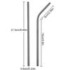 3Pcs Stainless Steel Straws Reusable Metal Drinking Straws With Cleaner Brush Set Eco Friendly Straws for Cocktail Bar Accessory