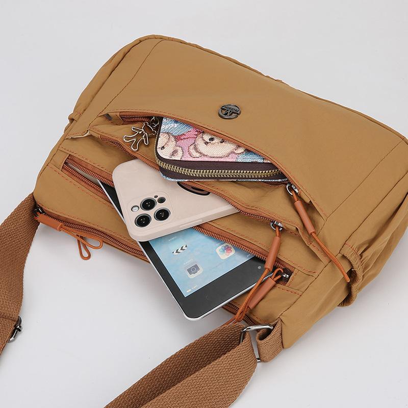 Вместительная легкая сумка кроссбоди из ткани Оксфорд, повседневная женская сумка через плечо, многослойная сумка для мамы, водонепроницаемая