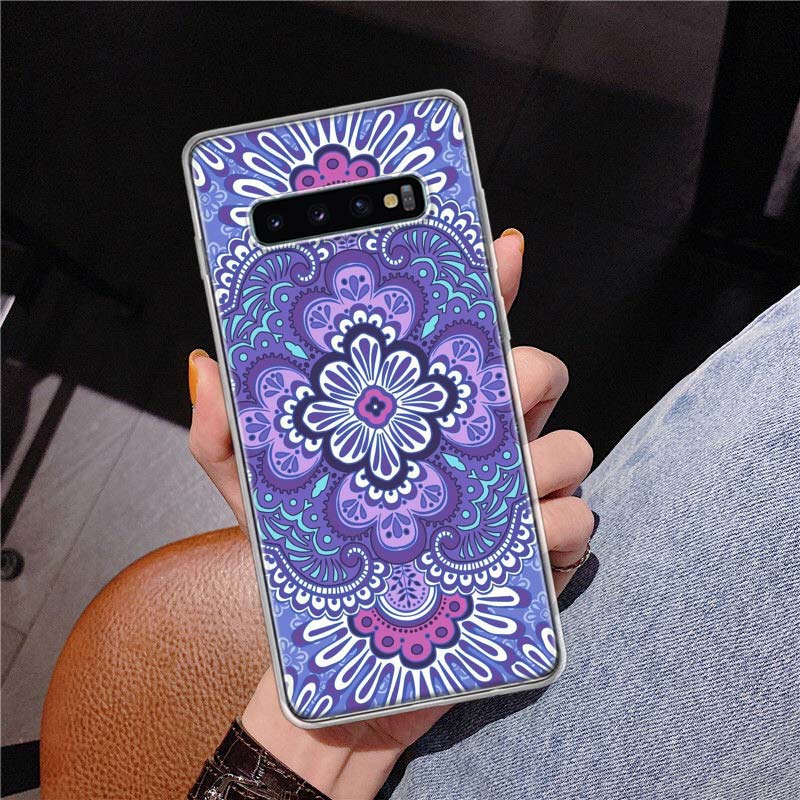 Чехол для телефона Totem Mandala Colorful Flower Cover для Samsung Galaxy S10 Plus S20 FE S21 S22 Ultra S10E S9 S8 + S7 Edge J4