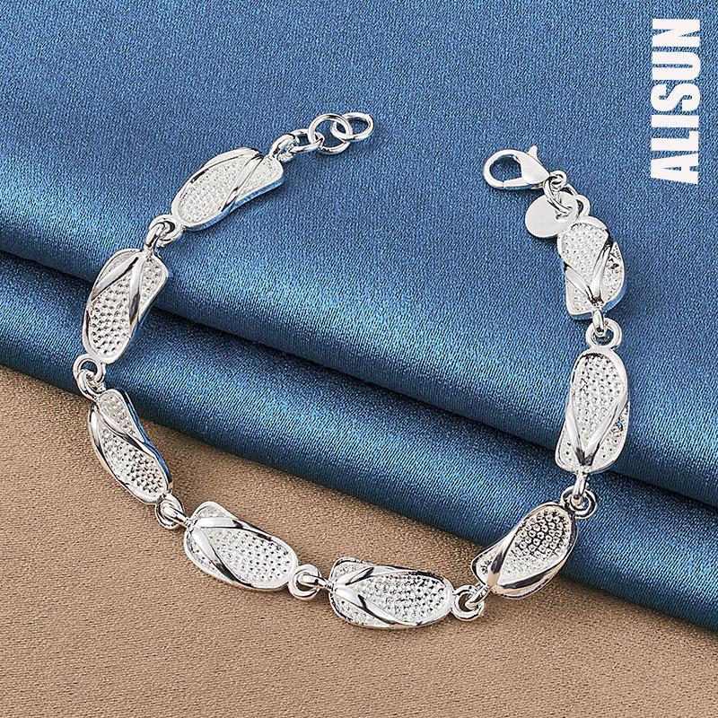925 пробы Серебряные тапочки Цепочки Браслеты Модные Свадебные Украшения