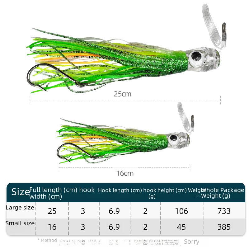 Мягкая приманка Leisure Guest 16 см/25 см для троллинговой рыбалки с лодки - приманка для тунца, кальмара, осьминога с крючком