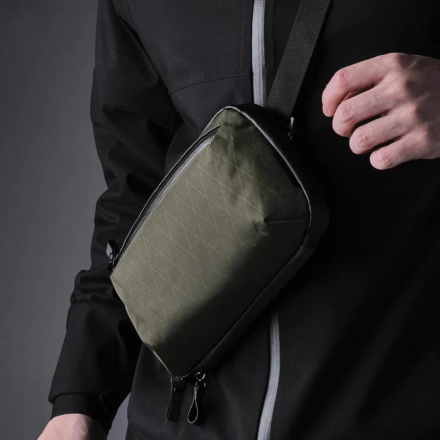 Multifunctional Zipper Satchel Tooling Waterproof Rhombus Breast Bag Functional Single Shoulder Oblique Span Bag Commuter Single Shoulder