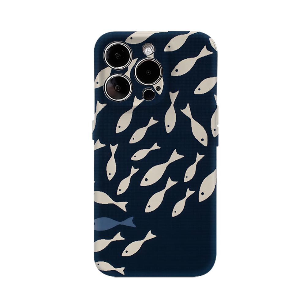 Чехол для телефона «Косяк рыб» для IPhone 16 15 14 13 12 11 X XS XR XSMAX 7 8 Pro Max Plus Двухслойная задняя крышка