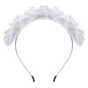 Девочки Плиссированные Кружева с Элегантным Ажурным Узором Повязка на Голову Белый Макияж Умывание Лица Обруч для Волос Косплей Вечеринка Головной Убор