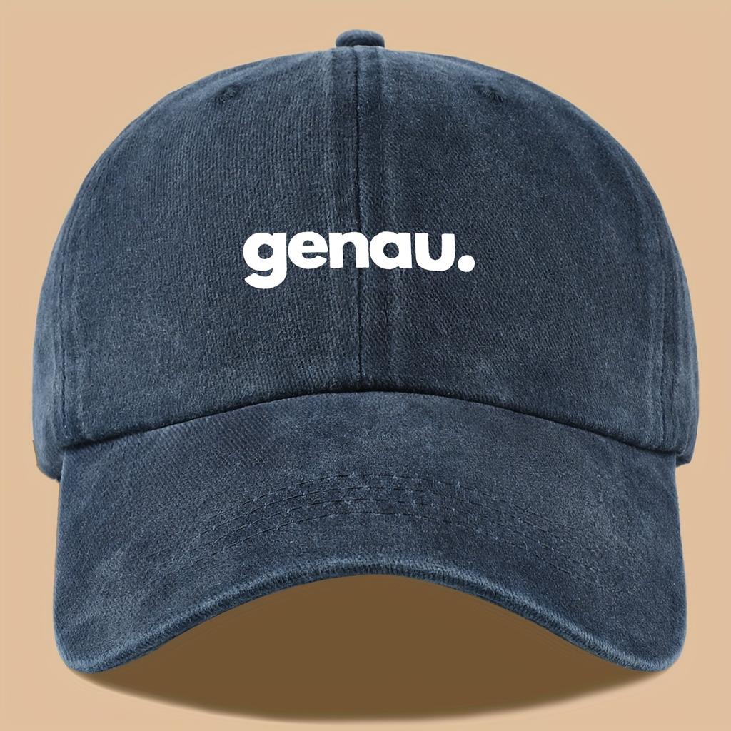 Letter Genau Printed Baseball Cap, Fashionable, Versatile, Breathable and Adjustable Outdoor Hat