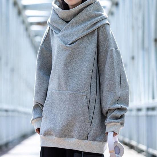 Зимняя толстовка унисекс с капюшоном и защитой шеи, высокий воротник и капюшон в стиле хип-хоп, большой передний карман, утепленная верхняя одежда для отдыха