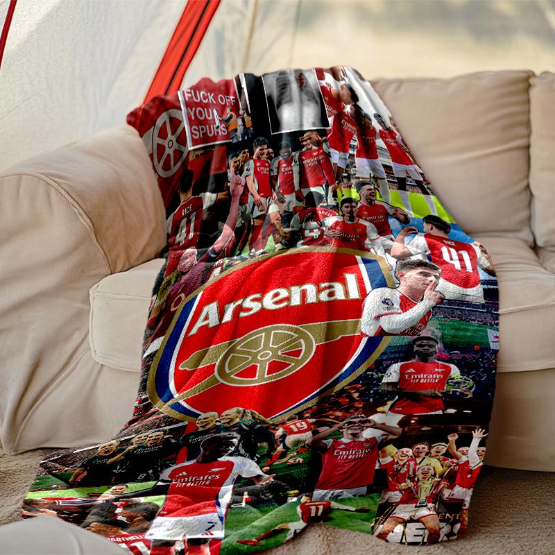 1pc Football Club Blanket, Home Printed Throw Blanket - Soft Blanket Gift for Family, Washable Sofa Bed Blanket