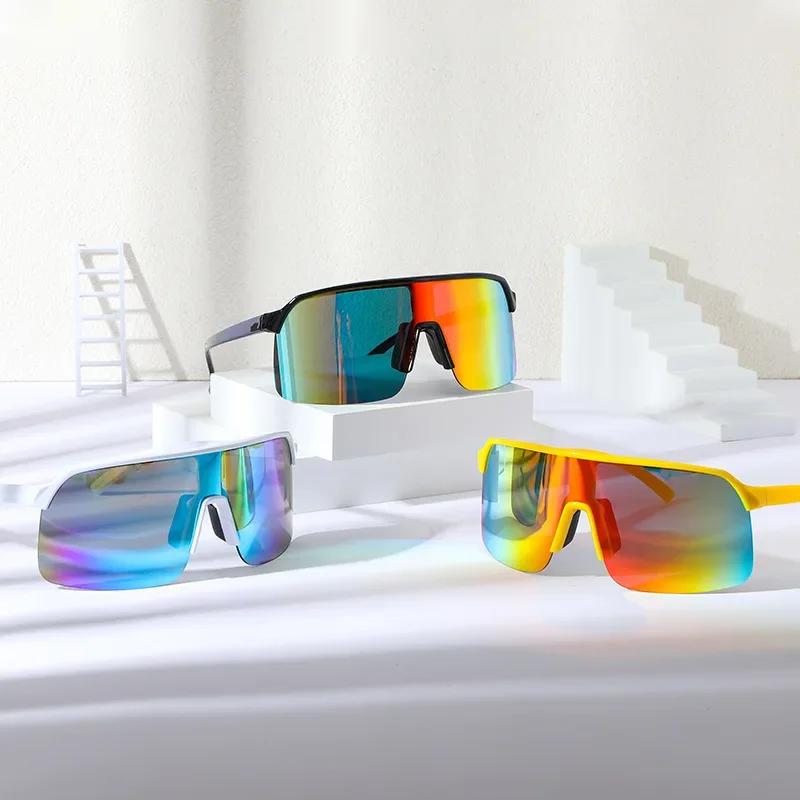 Большие спортивные велосипедные солнцезащитные очки Мужские трендовые полуободковые для шоссейного велосипеда Защита от солнца для активного отдыха Ветрозащитные спортивные солнцезащитные очки для езды