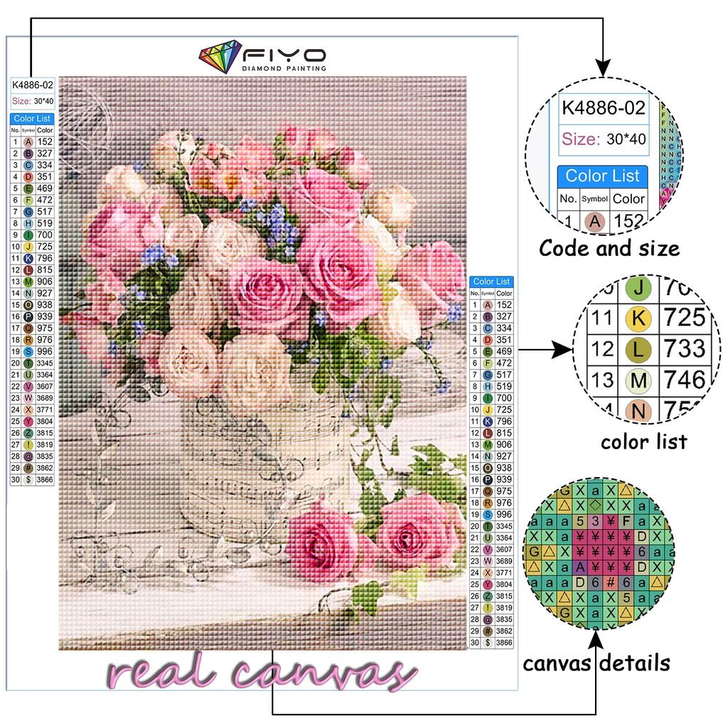 5D DIY Diamond Painting Cross Stitch Flowers and Potted Plants Diamond Embroidery Mosaic Wall Art Home Decoration