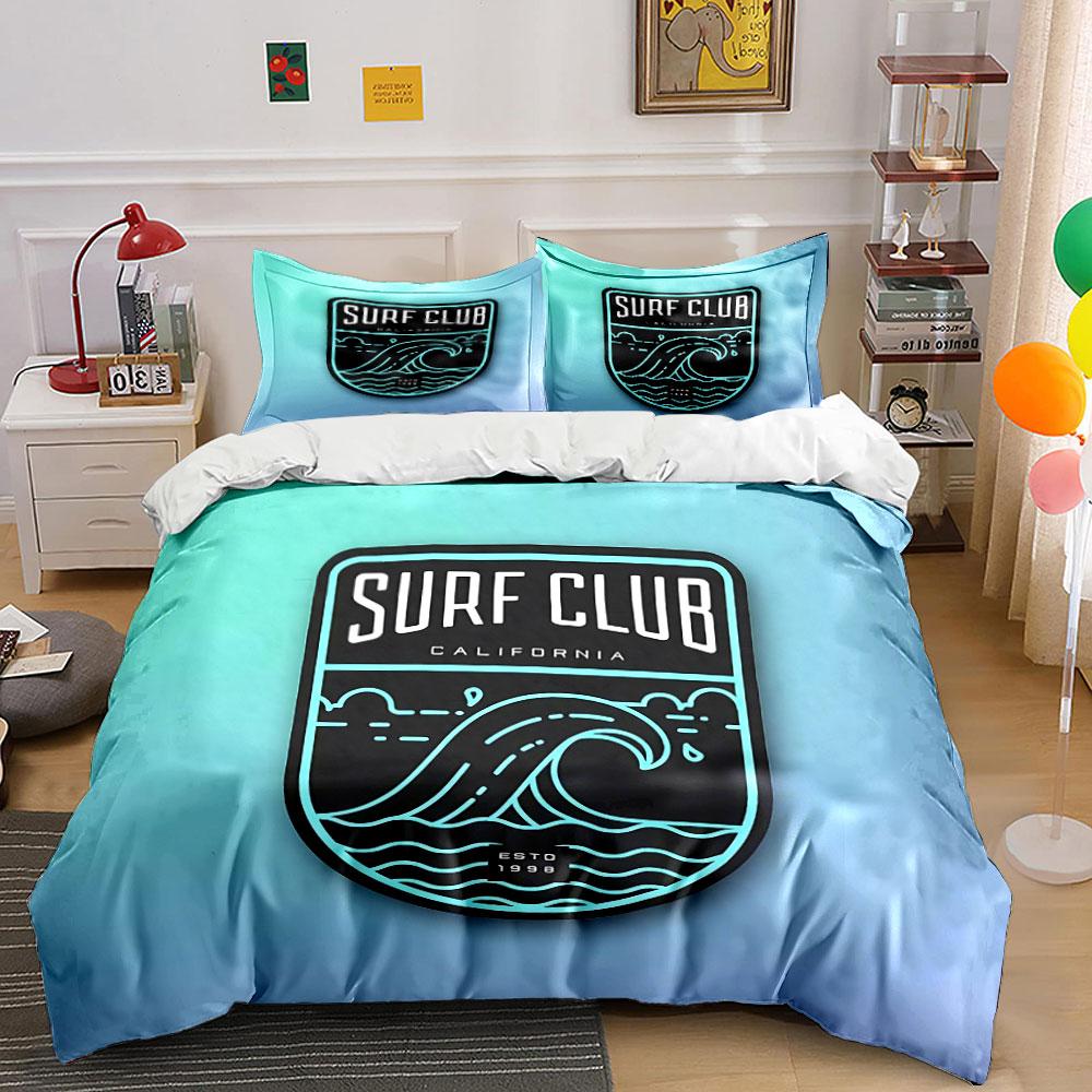 Surf Club California Patch Bedding Duvet Cover Set Duvet Cover Pillowcases (1*Duvet Cover 2*Pillowcases, without duvet insert)