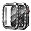 Стекло+Чехол для Apple Watch 49мм 45мм 44мм 41мм 38мм 40мм Блестящий Чехол Алмазный Бампер Защита для iwatchSE 8 9 7 6 5 4 3 2