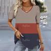 Женская футболка, простая модная футболка с v-образным вырезом и коротким рукавом в полоску, женская футболка в стиле Харадзюку, свободная одежда, женские пуловеры, топы