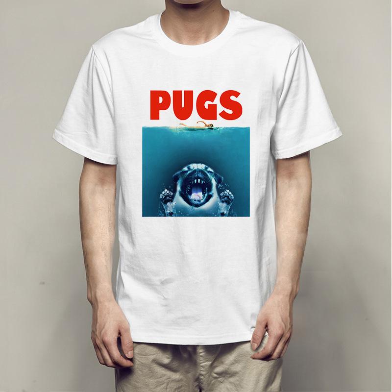 Летние футболки Bago Dog Rock Pug Rock из хлопка с принтом, свободные, с круглым вырезом и коротким рукавом, мужские
