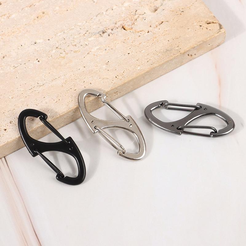 10Pcs Dual Spring S-Type Carabiner Mini Keychain Lock Hooks Anti-Theft Snap Hooks for Outdoor Camping Backpack Buckle Key-Lock T