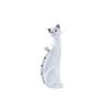 Figurine Décorative - Blanc - Chat - Design Romantique - 9x9x24 Cm - Finition Brillante