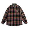 Сладкая Крутая Темная и Умная Ретро Свободная Клетчатая Рубашка с Длинным Рукавом для Женщин Маленького Роста Весенне-Осенний Дизайн Новая Куртка