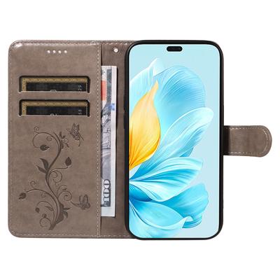 Для Honor 200 Lite Чехлы из ПУ кожи с цветочным узором, кошелек-подставка, чехол для телефона с ремешком