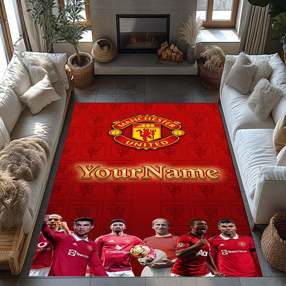 Manchester Customize Your Name Floor Rug Office Rug Design for Decorate room Entryway Dormitory Bedrooms Anti-slip Rug Anime Office Decor